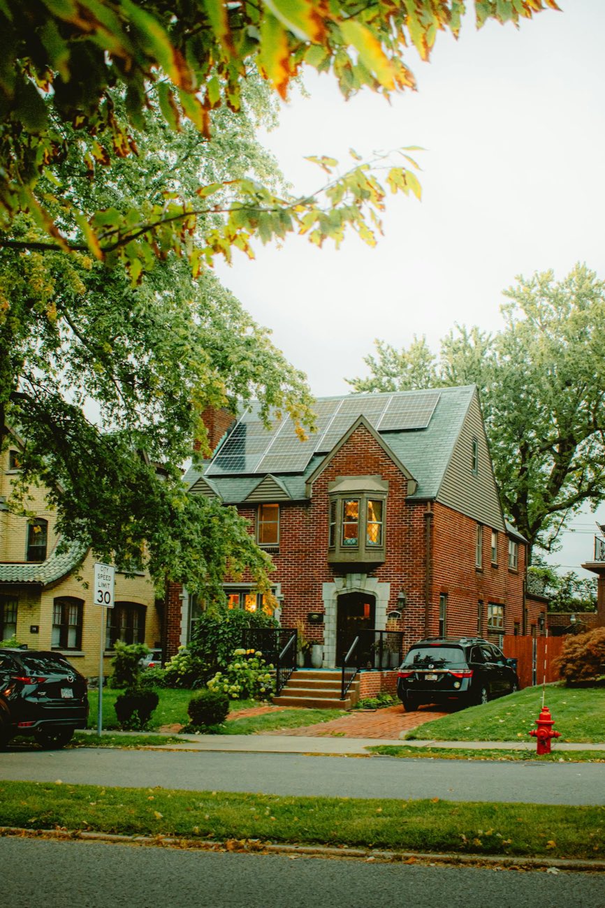 A home with solar panels fitted on the roof